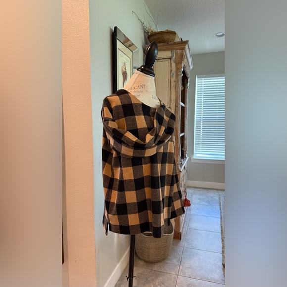 JJill Plaid Black and Tan Women's Sz L - Picture 4 of 6